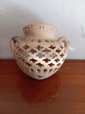 Anfora Traforata, Applique Murale in Terracotta Orientale Marocco