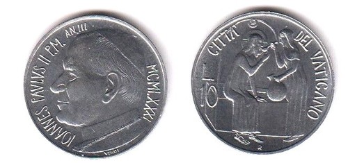 1981 vaticano lire giovanni - lire, 10