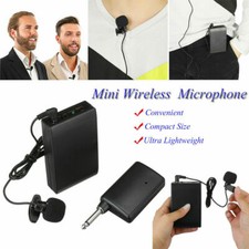 Set Trasmettitore Microfono Portatile Mini Microfono Wireless Senza Fili Clip-on Cravatta Bavero