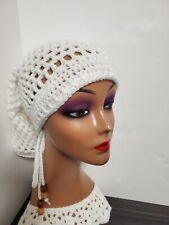 Cappello bianco rastafariano fatto a mano all'uncinetto dreadlock manica tubolare