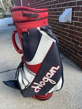 VINTAGE BEN HOGAN GOLF STAFF BAG 9” TOP, USA ROSSO/BIANCO/BLU discrete condizioni