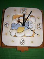 Egan orologio parete pilota bambino bimbo aviatore aereo aereoplano nuovo azzurr