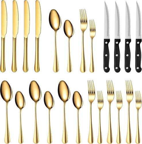 Set posate oro per persone - set,