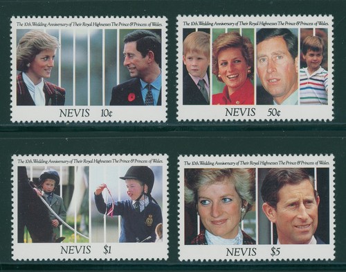 Nevis scott 666 673 mnh - nevis,