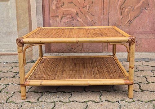 Tavolino bamboo rattan stile - tavolino,