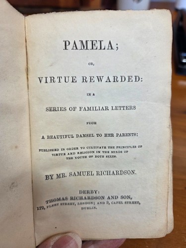 Pamela virtue rewarded - or, book
