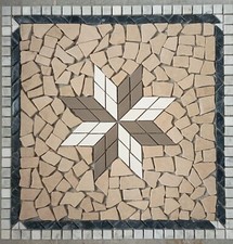 ROSONE MOSAICO "ANTICA ROMA" di marmo su rete anticato 60X60X1 cm COD. RUDVL