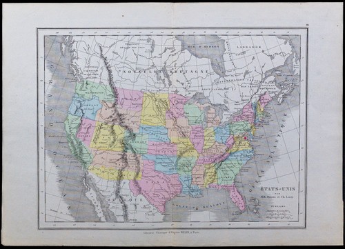 1867 carta geografica antica - 1867,