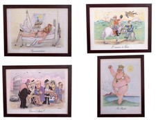 4 Stampe vignette di Giorgio Forattini anno 1991 per quotidiano Repubblica