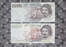 Lotto 2 Banconote 100000 Lire