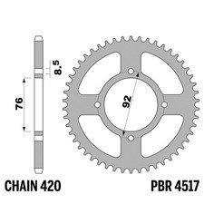 LEM CROSS PITBIKE 125 2019-2020 corona PBR passo 420 39 Denti Ferro