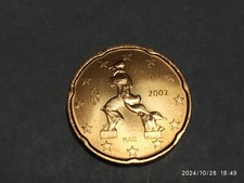Moneta 20 centesimi di Euro Italia 2002, splendida