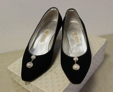 GUCCI scarpe decollete velluto nero vintage black velvet shoes w box con scatola