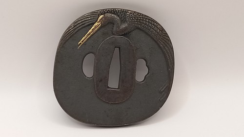 Gru tsuba per spada giapponese - gru,