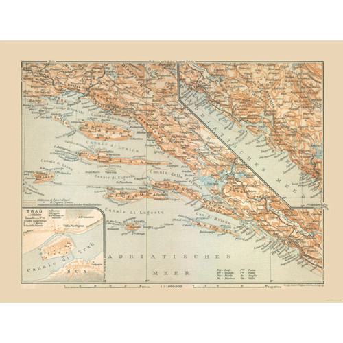 Mappa storica croazia - mappa,