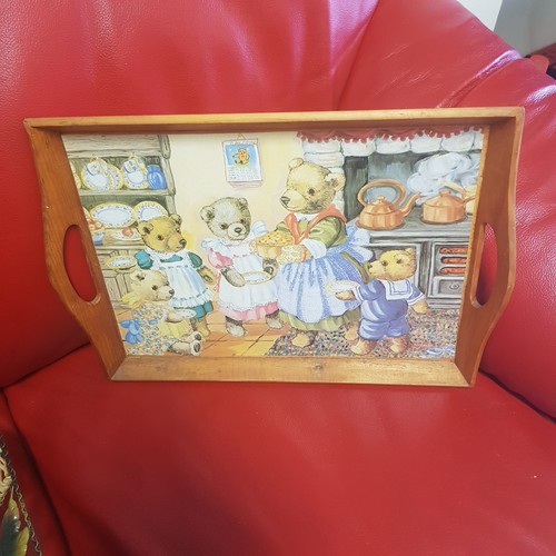 Vassoio legno decorato - legno,