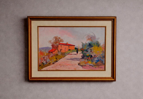 Quadro olio paesaggio campagna - quadro,