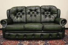 Divano 3 posti chesterfield chester inglese pelle colore verde  / originale UK
