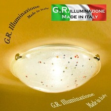 PLAFONIERA MODERNA IN VETRO E MURRINE 1 LUCE Ø30 LAMPADARIO DA SOFFITTO Murrina