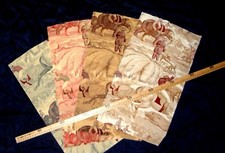 4 tagli di tessuto stampato per tappezzeria cm. 29 x 53 