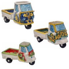 PORTASAPONE E SPAZZOLINO DECORATI CERAMICA CALTAGIRONE VARI TIPI