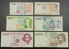 6 Banconote Lire della