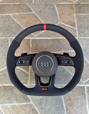 VOLANTE RS A3 S3 8Y 8V S4 A4 B9 S5 A5 AUDI S RS SKIN ALCANTARA CUCITURE ROSSE