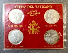 VATICANO - I PAPI NEGLI ANNI SANTI - SERIE 4 MEDAGLIE ARGENTO SILVER - SET COINS