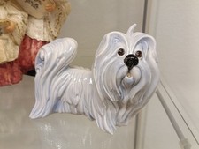Cacciapuoti / Righetto - Statuina di Cane Maltese in Porcellana Art Déco Raro
