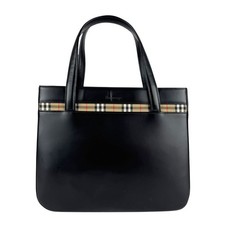 Borsa a mano Burberrys originale in pelle nera z7282