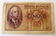 BANCONOTA 5 LIRE 1940 REGNO D'ITALIA ANTICHE MONETE MONETA RARA