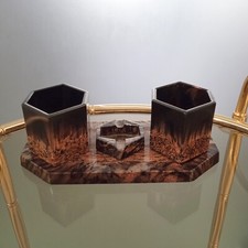 Set scrivania in vetro avventurina di Murano ITALIANO 1940