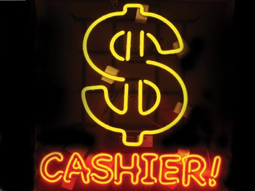 Money cashier neon - cashier, sign