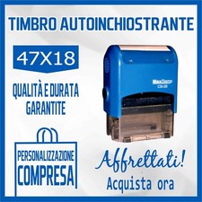 TIMBRO MACCHINETTA AUTOINCHIOSTRANTE + GOMMINA RESINA - 47x18 - PERSONALIZZATO