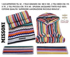 Set spugne  MISSONI completo 6 pezzi : Asciugamani bagno + accappatoio TG. M