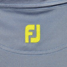 FootJoy Polo Golf Uomo Grande Blu Striscia Neon Logo Manica Corta Ricamata