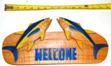 Tonno Legno Arte Dipinto Acqua Salata Pesce Montaggio a Parete Tiki Capanna Patio Bar Decorazione Benvenuto