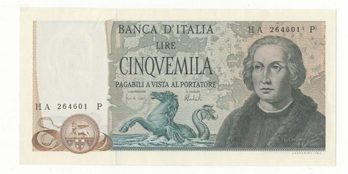 5000 lire colombo tipo - ii, decr