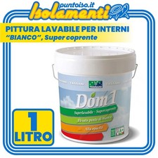 Idropittura Tassani DOM1 "BIANCO" Supercoprente Elevata Lavabilità LT. 1