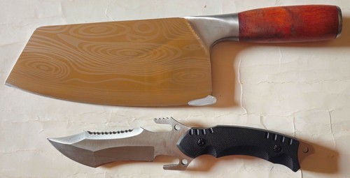 Damascus pattern chef - chef's, knife