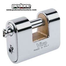 LUCCHETTO PER SERRANDA CORAZZATO VIRO "PANZER" MM.77 E MM.86 ACCIAIO CROMATO