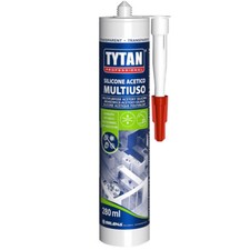 Silicone acetico multiuso Universale Antimuffa Bianco Trasparente 280 ml Tytan