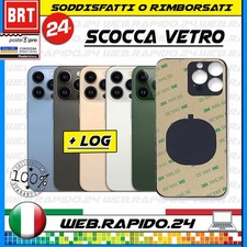 BACK COVER SCOCCA POSTERIORE VETRO + BIADESIVO PER APPLE IPHONE 13 PRO BIG HOLE 