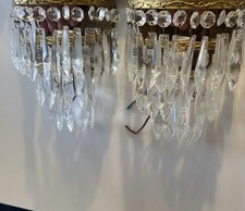 Appliques Goccia Liberty Vintage Antichità Cristallo Ottone