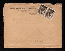 PERFIN BCI su busta intestata, coppia 25 L. Esposizione Agricoltura 1953
