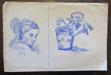 ANTICO DISEGNO PENNA SU CARTA