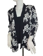 Top donna Alex Evenings taglia S twinset ricamato nero bianco manica 3/4 22
