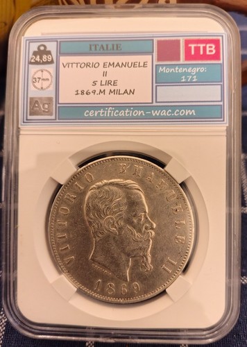 Lire 1869 vittorio emanuele - lire,