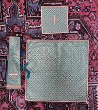 MANIPOLO + VELO DA CALICE + BORSA PER CORPORALE IN BROCCATO VERDE