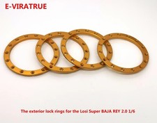 E-VIRATRUE Anelli di bloccaggio esterni in alluminio per Losi Super BAJA REY 1/6 (4 pezzi)